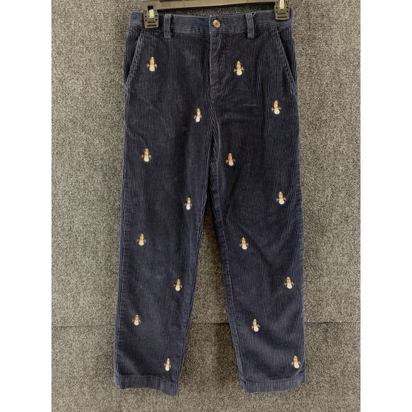 Brooks Brothers Boys Pants Corduroy Embroidered Snowmen Blue Sz 10 - Picture 2 of 16